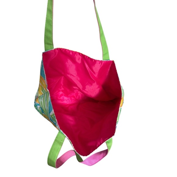 LILLY PULITZER For ESTEE LAUDER Tote Bag, Watercolor Lemons Beach Bag Purse - Picture 6 of 6